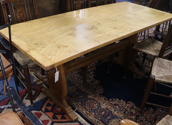 An oak refectory table W.174cm